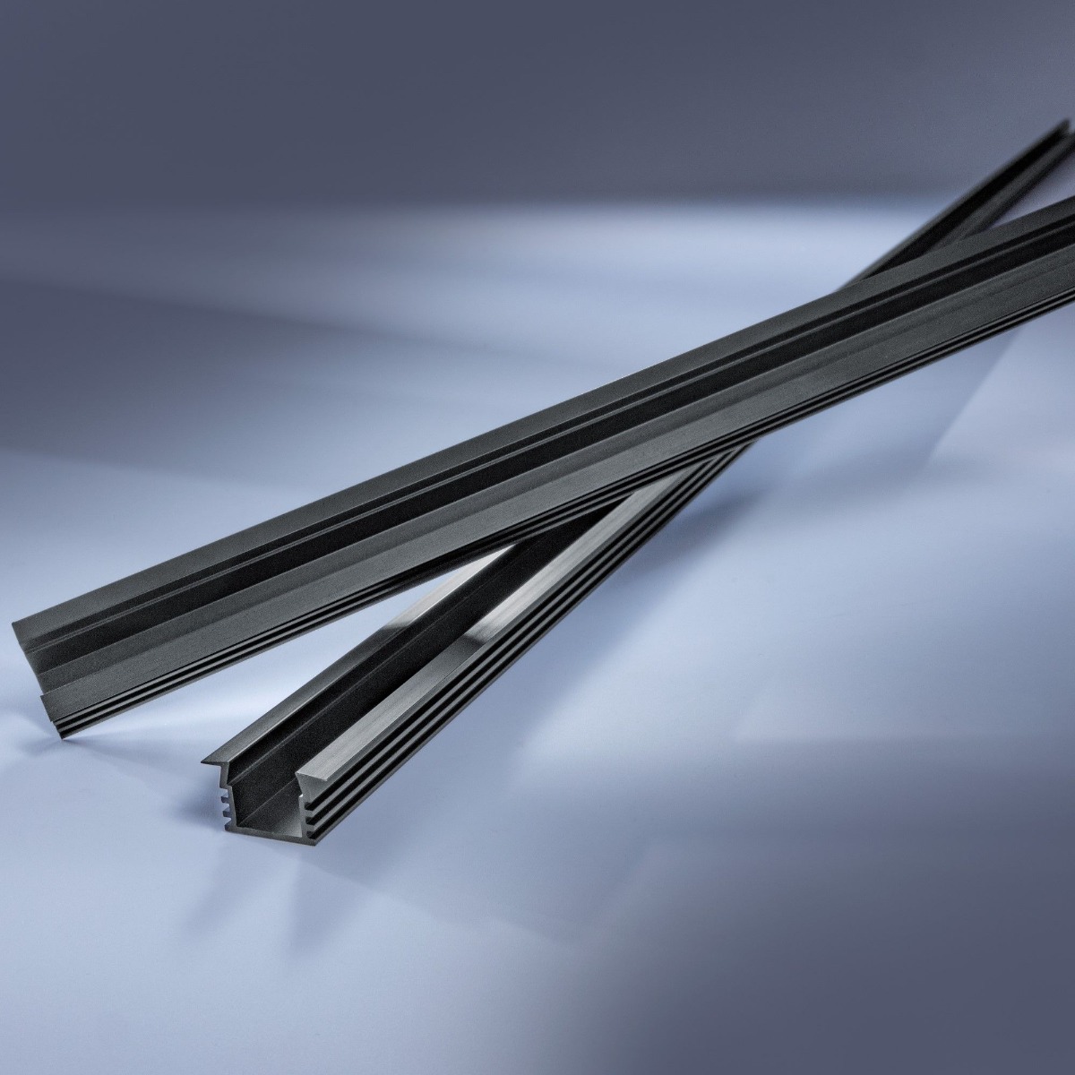 Aluminum profile Aluflex deep for recessed Flexible LED strips 102cm black anodised