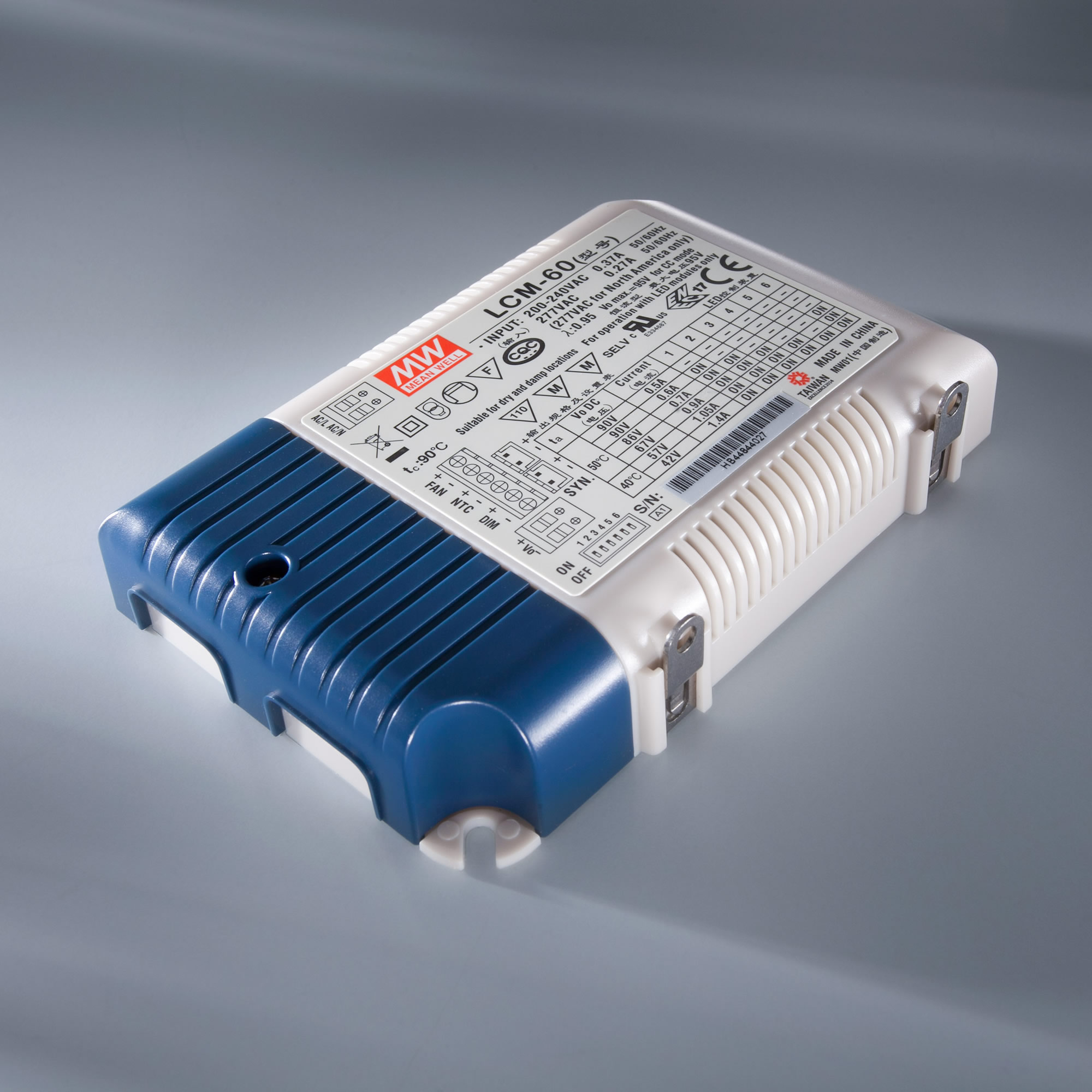 MEAN WELL LED Driver transformador de corrente constante LCM-60 230V a 2-90V 500 > 1400mA DIM